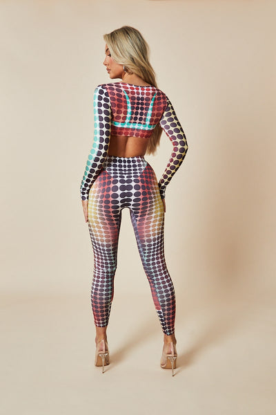 Two Piece Multi Color Legging Set  Multicolor leggings, Crop top