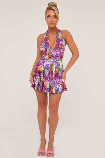 Lucy Halter Leopard Mini Dress main image 0