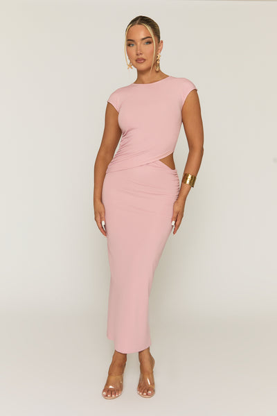 Pink Cut Out Midaxi Dress | Dresses