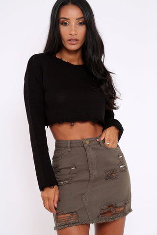 Black hotsell distressed jumper