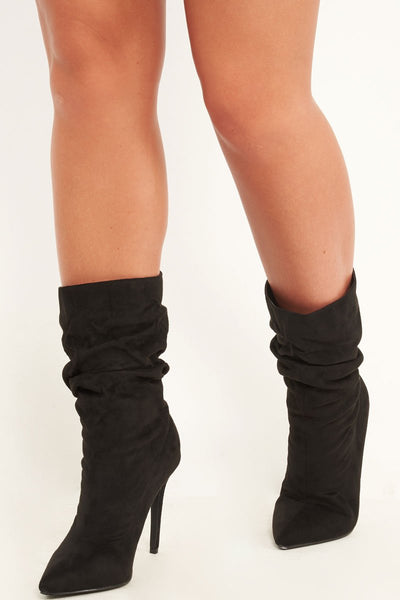 Faux suede shop slouch boots