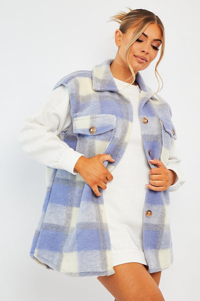 Blue Check Sleeveless Shacket Brittanie – Rebellious Fashion