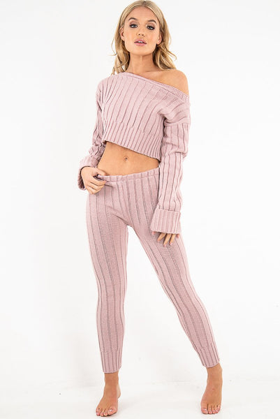 Blush Chunky Knit Loungewear Set Wynter