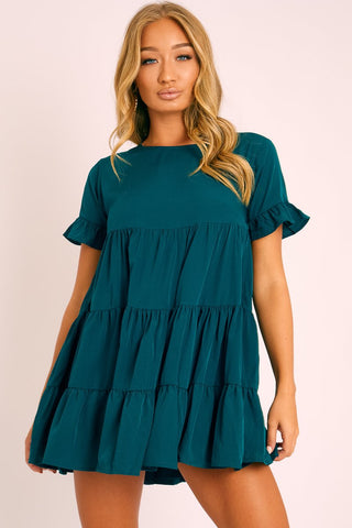 sachin and babi light blue dress Brooklyn Frill Sleeve Emerald Green Linen Dress - Emerald Green - Size 10