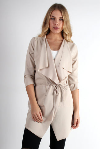 Beige waterfall store coat