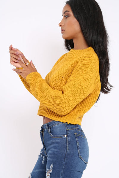 Cropped mustard fashion jumper