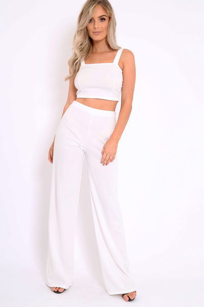 Black and White Stripe Crop Top and Trousers Co-ord Set - Kimmy –  Rebellious Fashion