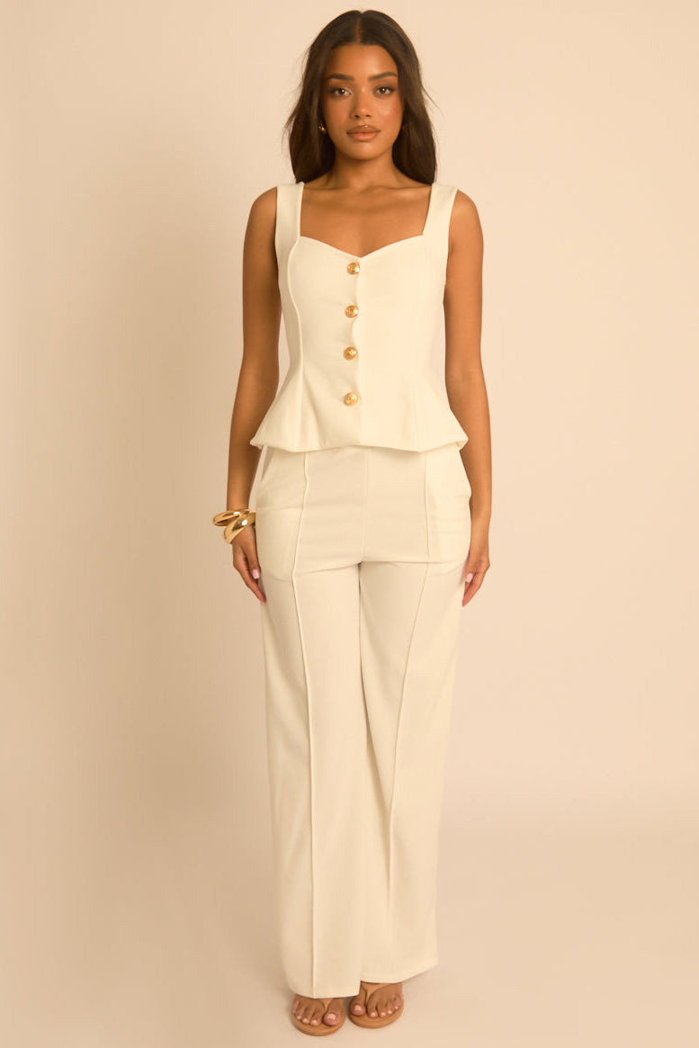 Cream Tailored Waistcoat and Trousers Co-ord Set - Zoella