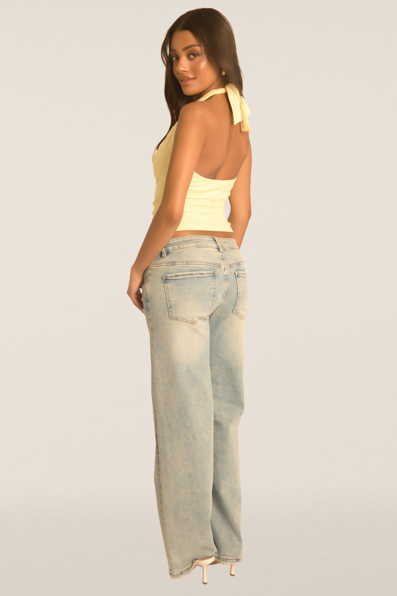 Yellow Halterneck Cowl Top - Calla