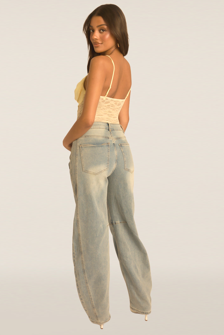 Yellow Lace Corset Detail Bodysuit - Charlee