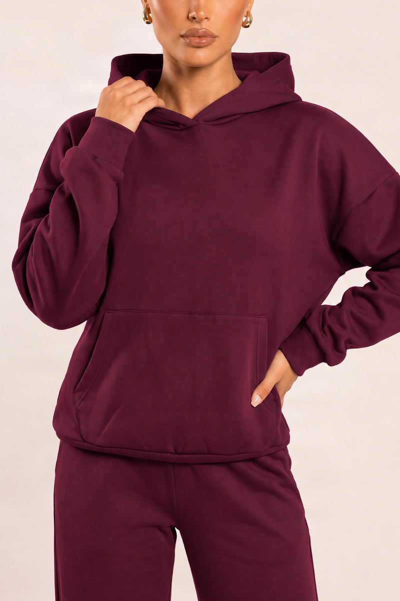 Plum Scuba Oversized Hoodie and Joggers Loungewear Co-ord Set - Darcy