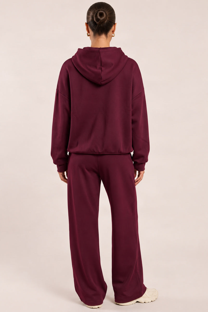 Plum Scuba Oversized Hoodie and Joggers Loungewear Co-ord Set - Darcy