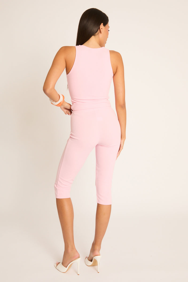 Pink Corset Top and Capri Pant Co-ord Set - Kyrah