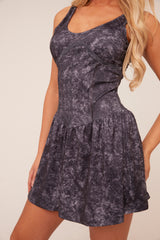 Grey Acid Wash Corset Detail Mini Dress - Mary