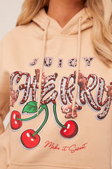 Beige Graphic Oversized Hoodie - Safiya