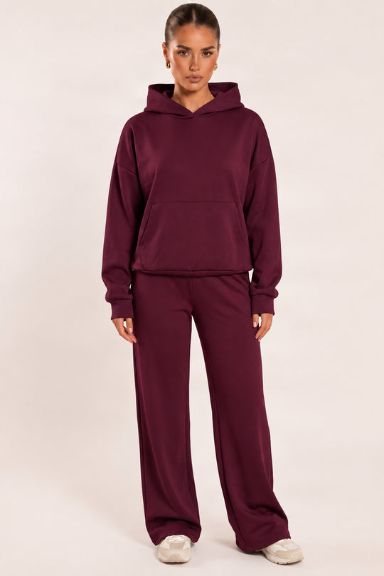 Plum Scuba Oversized Hoodie and Joggers Loungewear Co-ord Set - Darcy