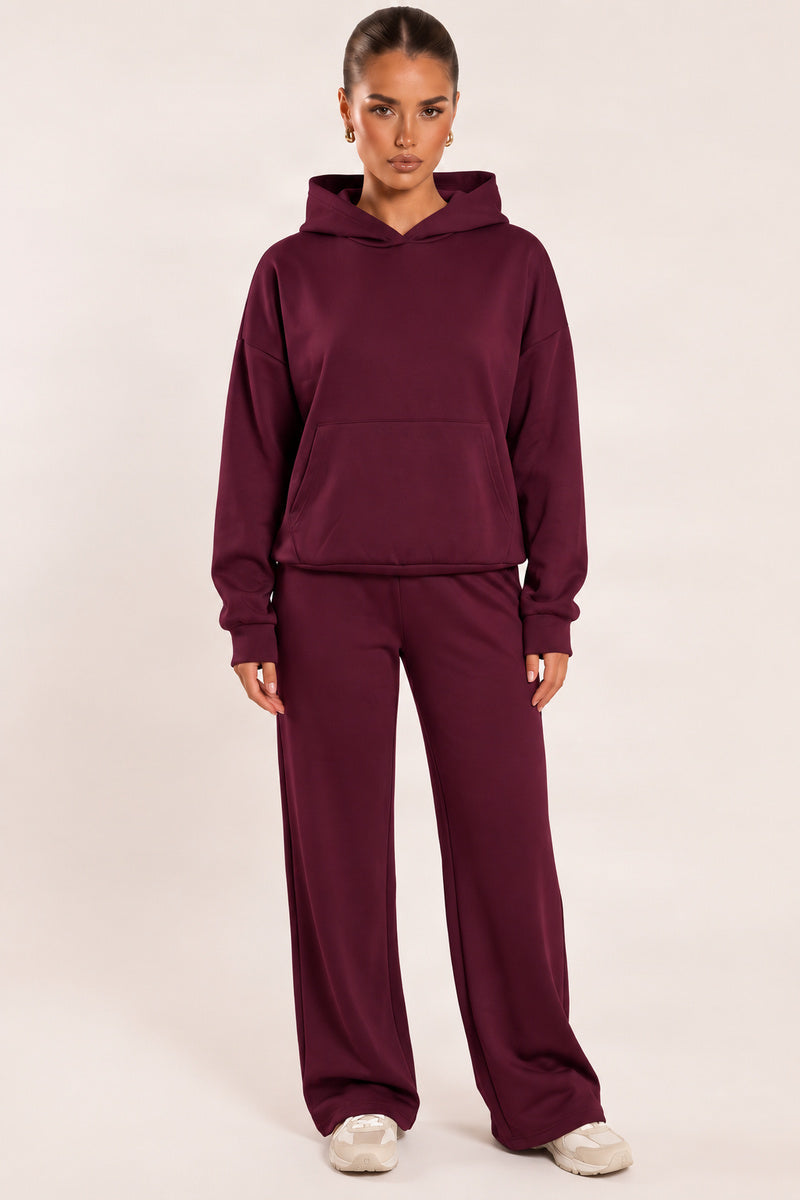 Plum Scuba Oversized Hoodie and Joggers Loungewear Co-ord Set - Darcy