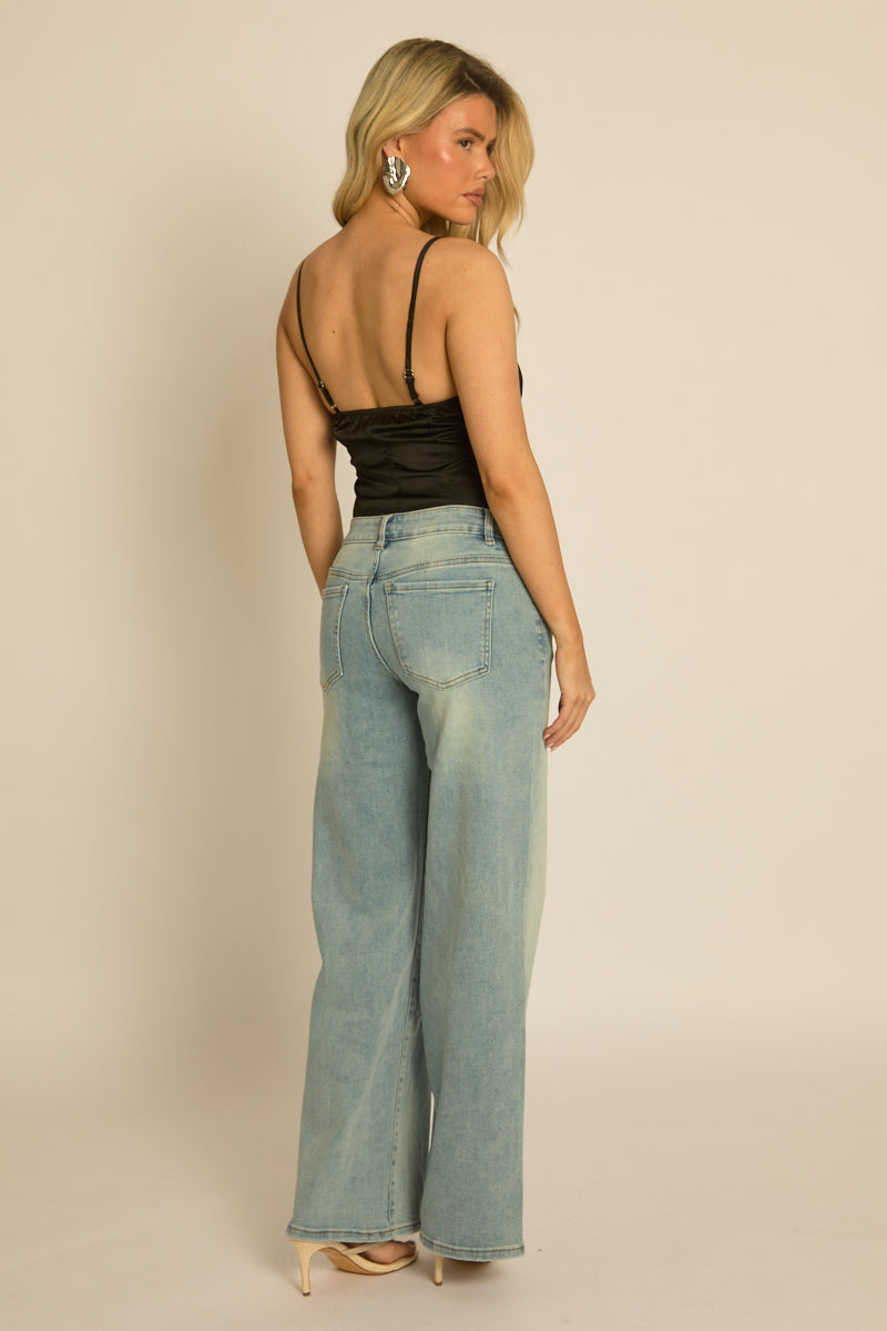 Black Satin Lace Trim Cami Top - Elottie