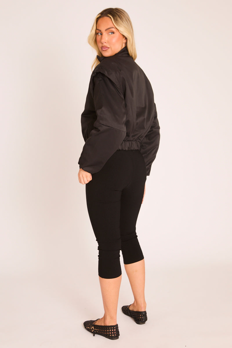 Black Zip Up Bomber Jacket - Desmen