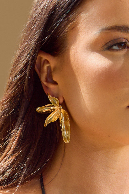 Gold Petal Earrings - Aubrey