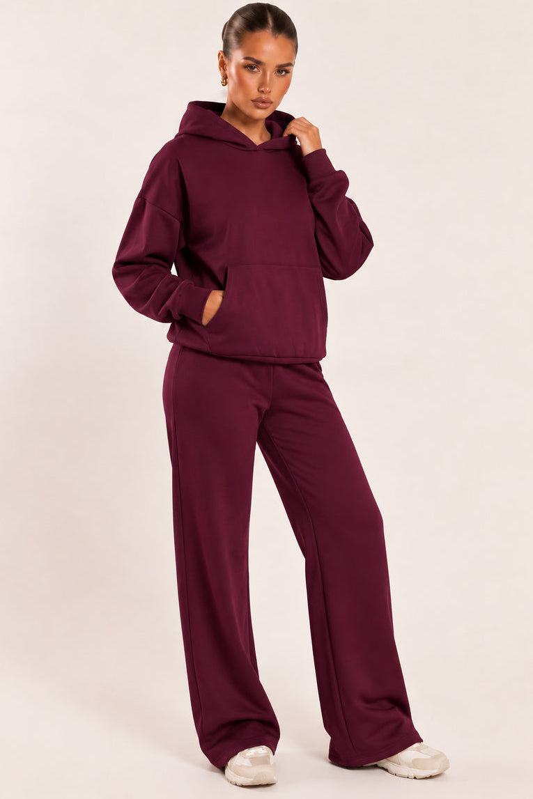 Plum Scuba Oversized Hoodie and Joggers Loungewear Co-ord Set - Darcy