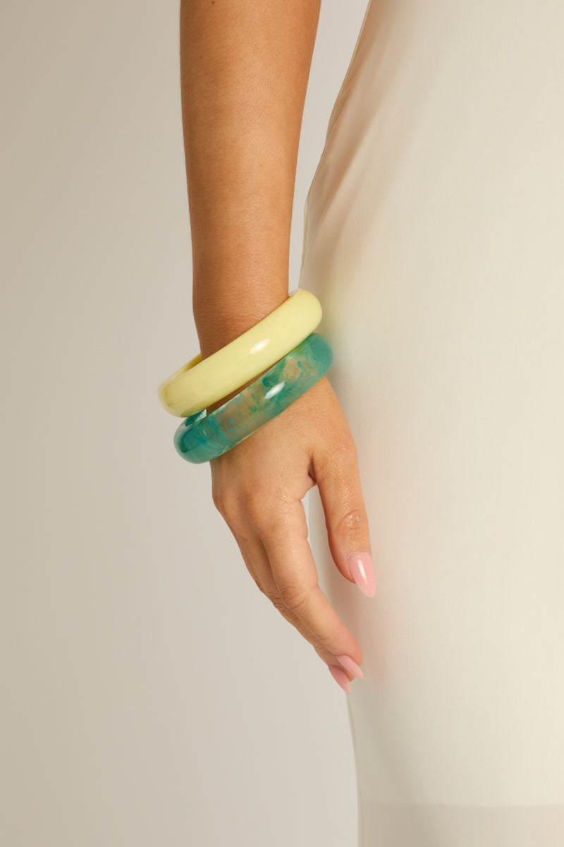 Turquoise Resin Bangle - Lora