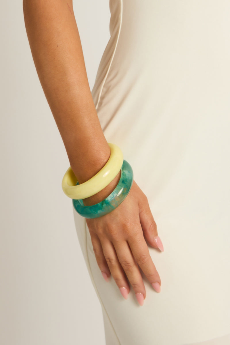 Turquoise Resin Bangle - Lora