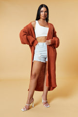 Rust on sale longline cardigan