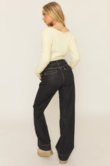 Cream Fluffy Knit V Neck Jumper - Tessie