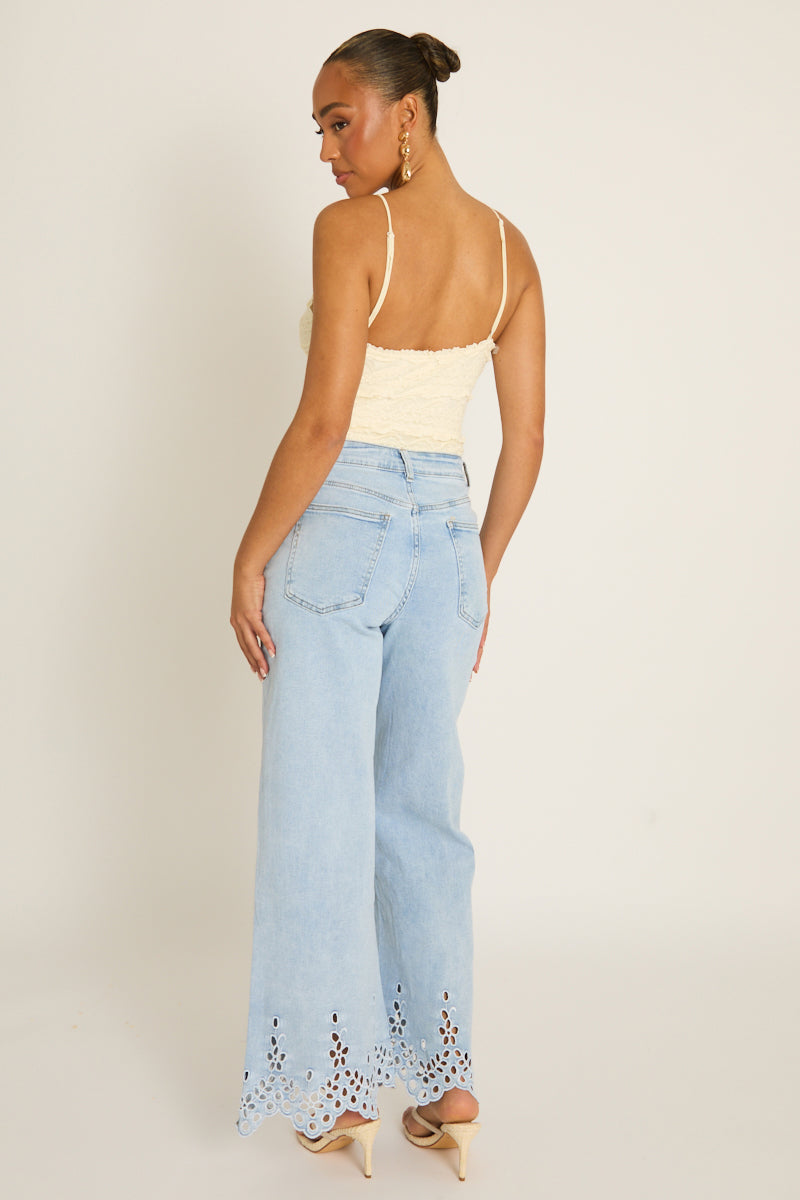 Cream Lace Frill Bodysuit - Hannie