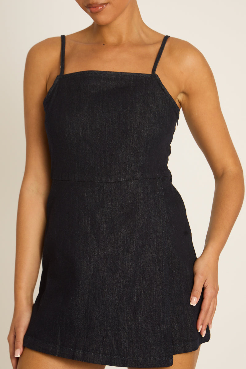 Indigo Denim Skort Playsuit - Armani