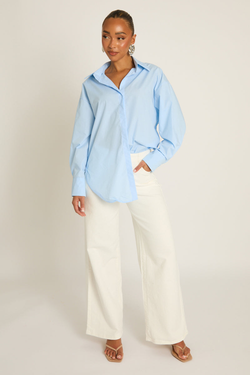 Blue Oversized Shirt - Gayle