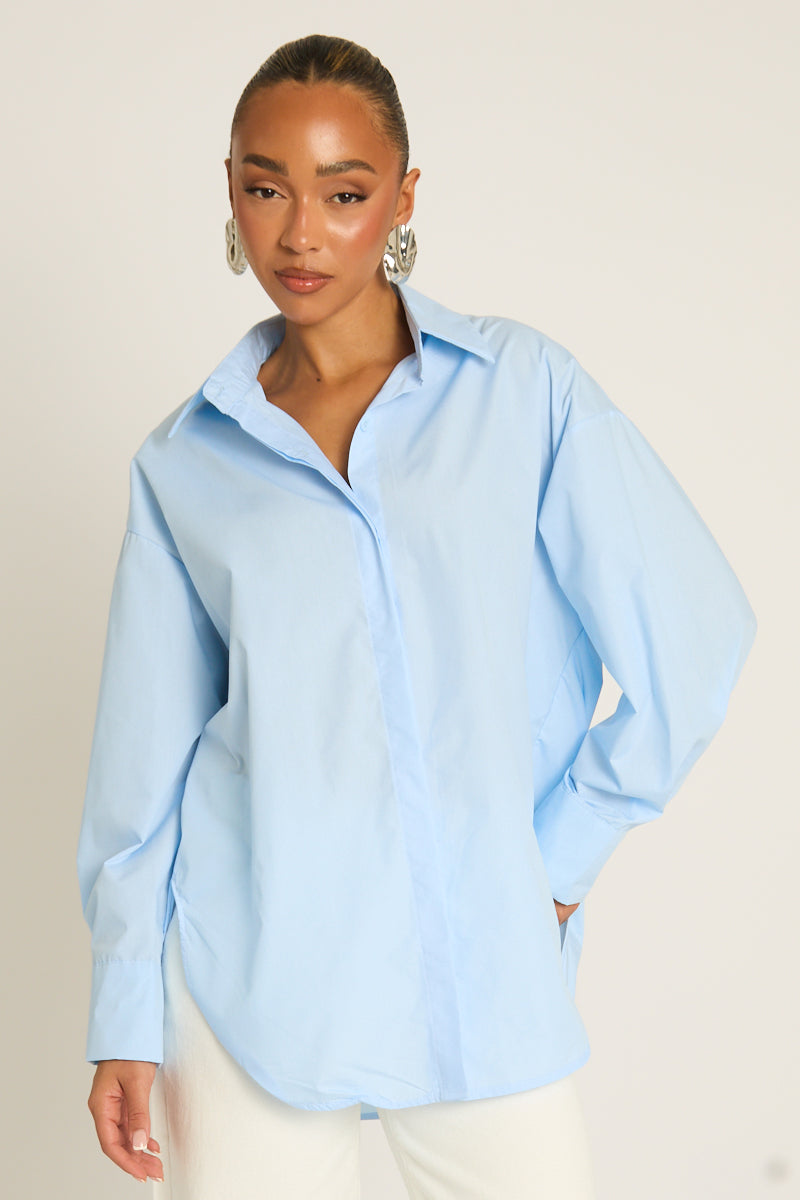 Blue Oversized Shirt - Gayle