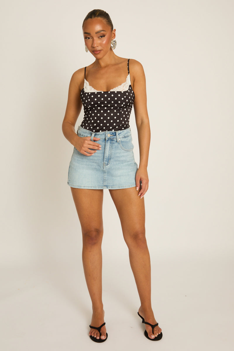 Blue Denim Micro Skort - Karlia