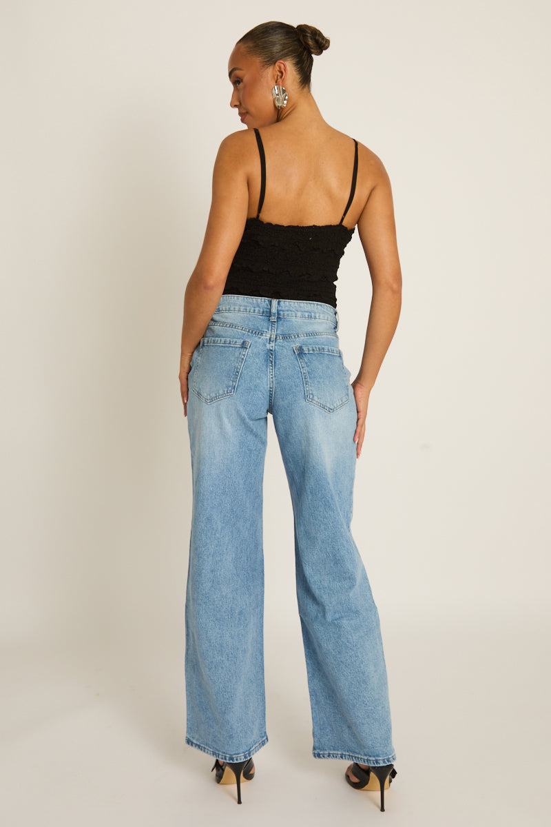 Black Lace Frill Bodysuit - Hannie