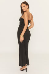 Black Gold Trim Bandeau Maxi Dress - Yolande