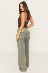 Chocolate Gold Trim Cowl Top - Alfie