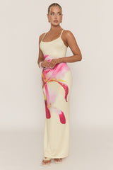 Yellow Floral Strappy Maxi Dress - Rayla