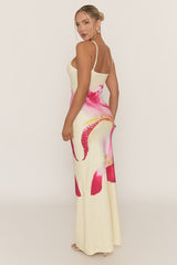 Yellow Floral Strappy Maxi Dress - Rayla