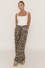 Leopard Print Wide Leg Trousers - Hannah