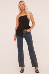 Black Bandeau Button Front Waistcoat - Evanne