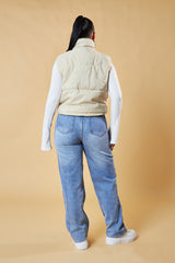 Stone Cropped Puffer Gilet - Zura