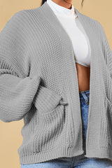 Grey Chunky Knit Slouchy Cardigan - Daisy