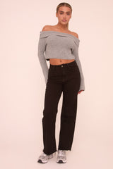 Petite Black Stretch Straight Leg Frayed Hem Jeans - Scarlett