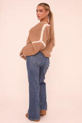 Mid Blue Stretch Mid Waist Boot Leg Denim Jeans - Aurora