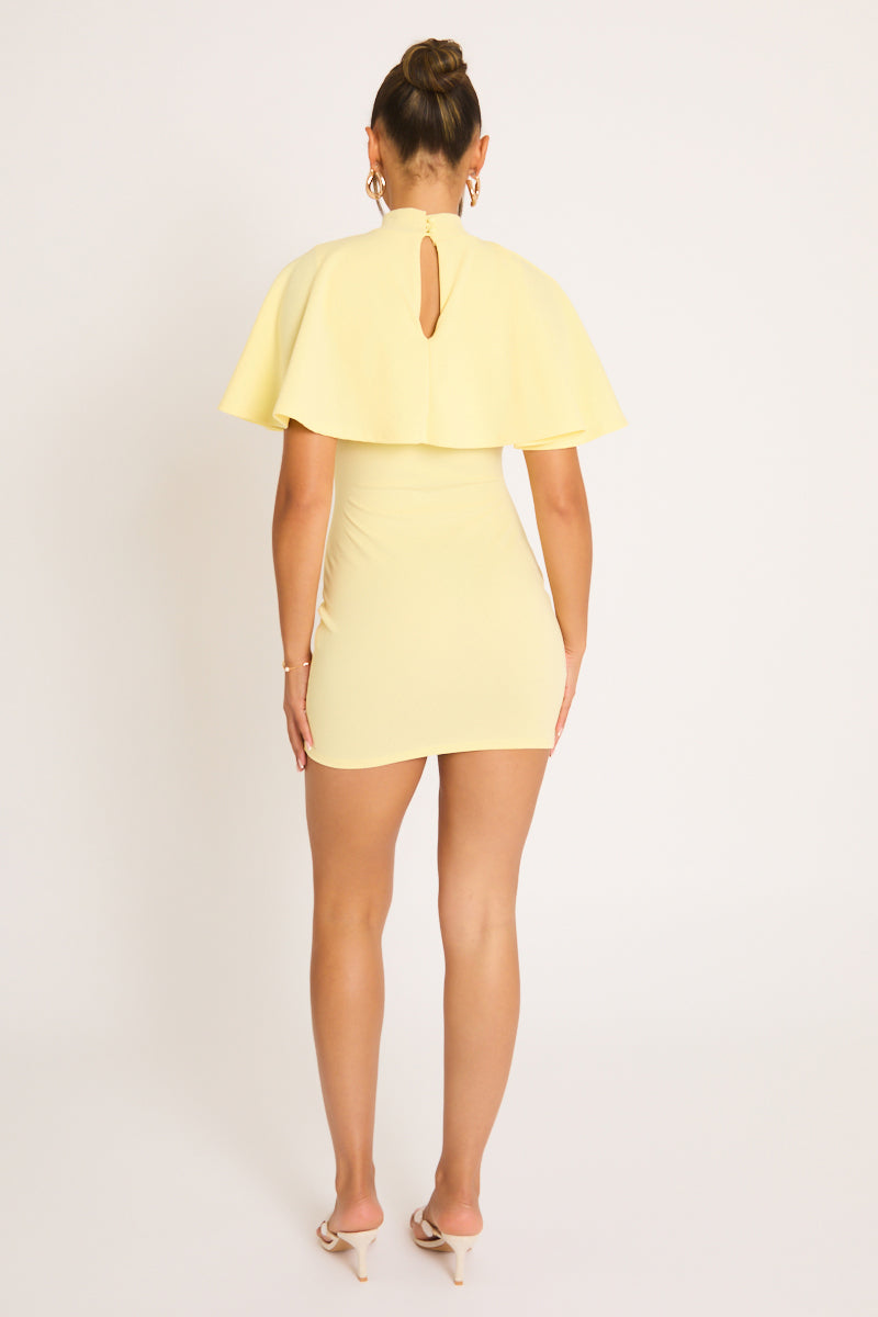 Yellow Cape Detail Mini Dress - Nambi