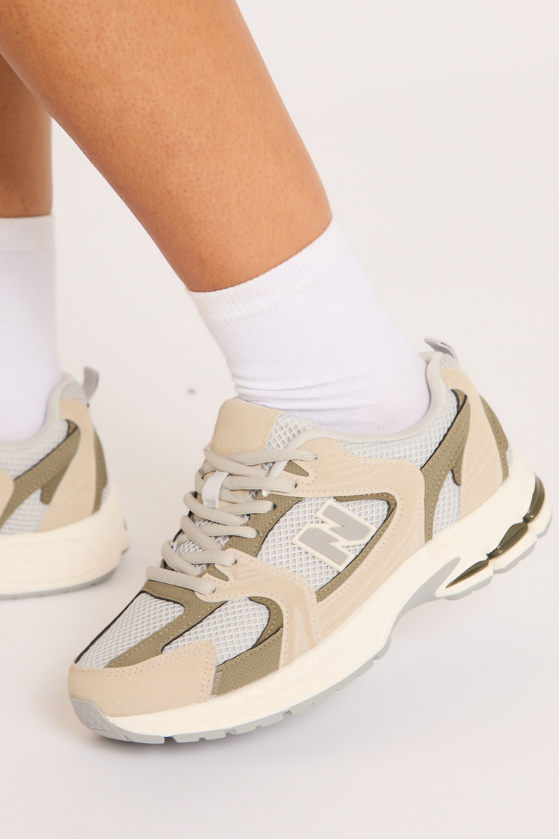 Grey Mesh Detail Chunky Trainers - Janette