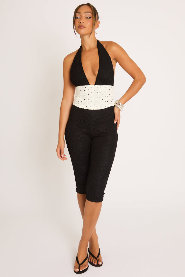Black Lace Capri Pants - Tallulah