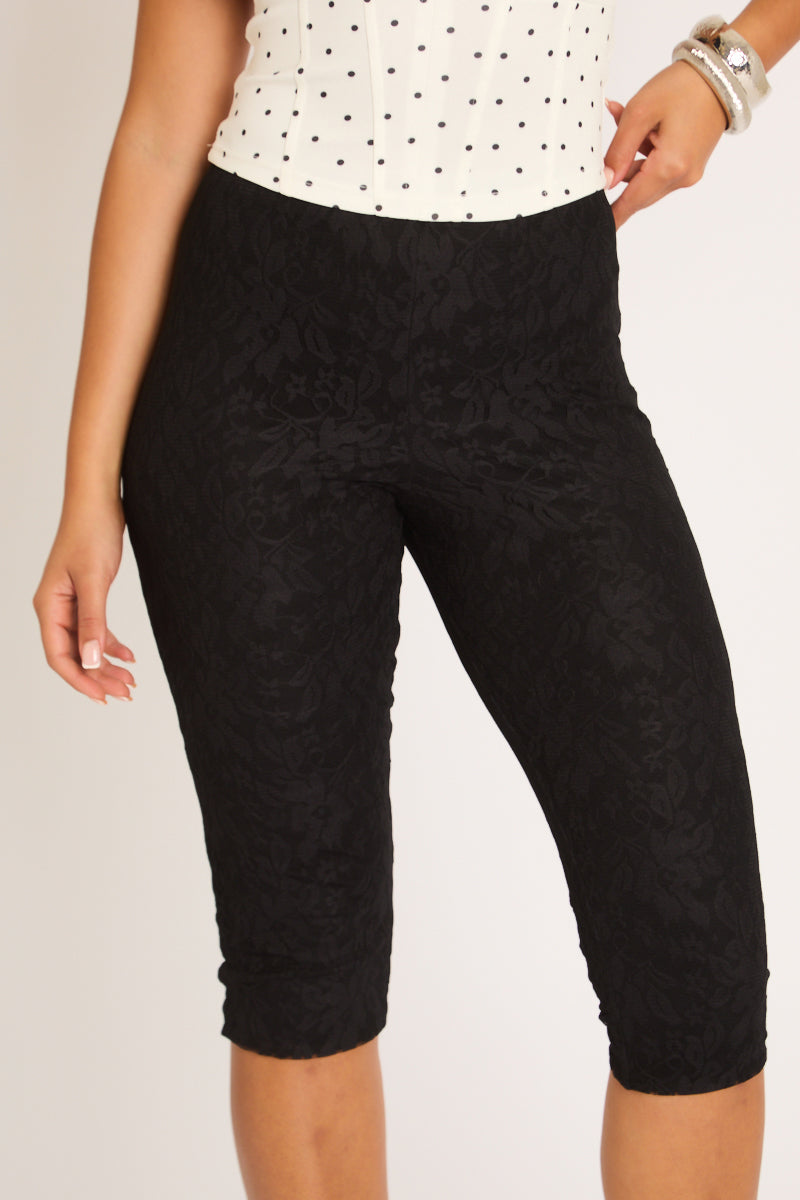 Black Lace Capri Pants - Tallulah