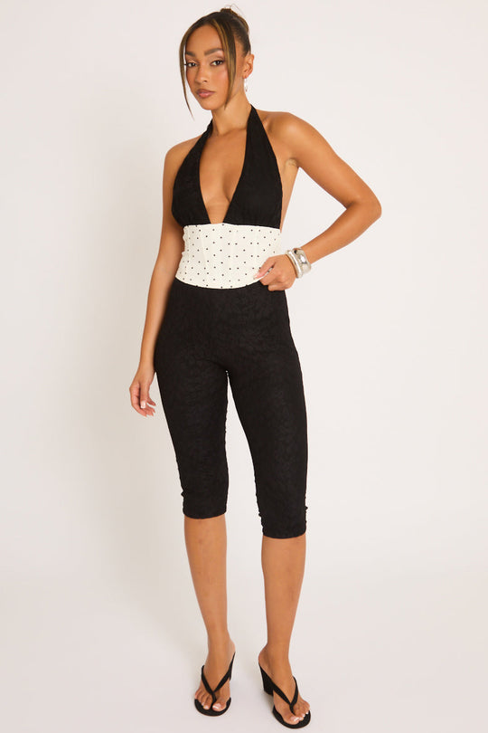 Black Lace Capri Pants - Tallulah